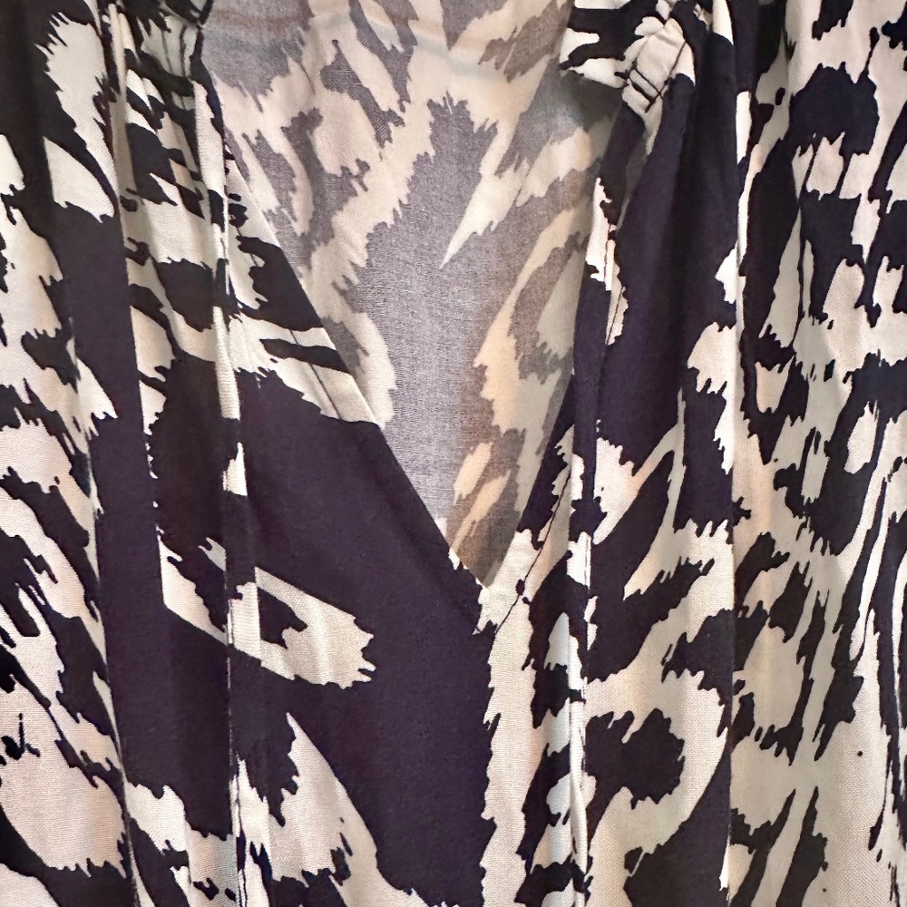 MSK Women's Sleeveless Printed Smocked-Waist Tiered Maxi Dress Navy White L - Picture 8 of 12